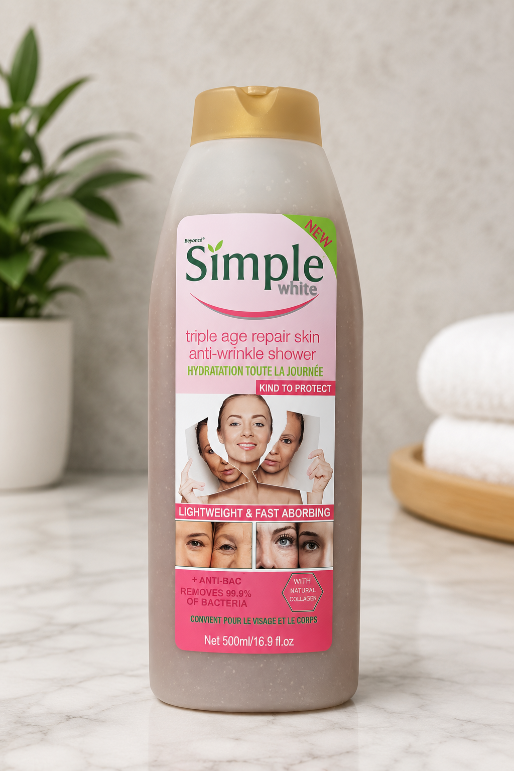 Simple White Collagen & Aloe Shower Gel 500ml