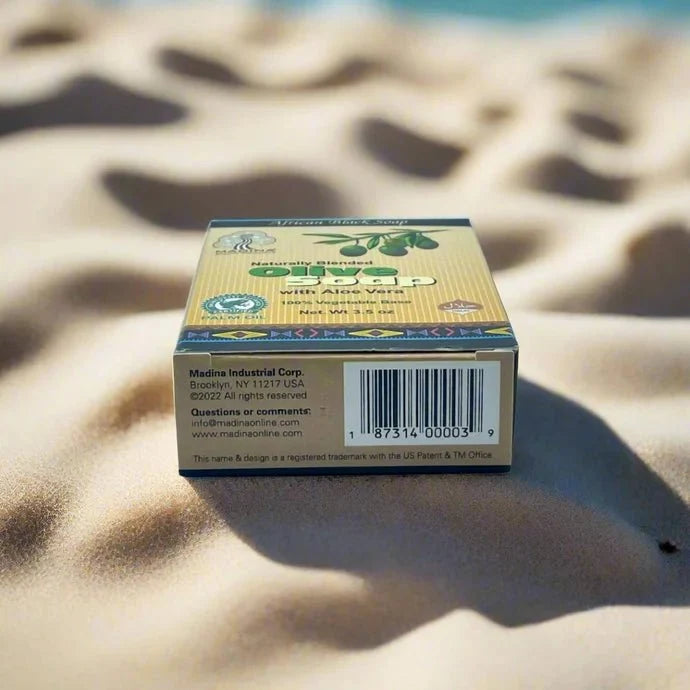 African Black Soap Naturally Blended Olive Soap with Aloe Vera 3.5oz - OUMY