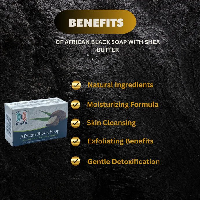 African Black Soap with Shea Butter 5oz / 140g - OUMY