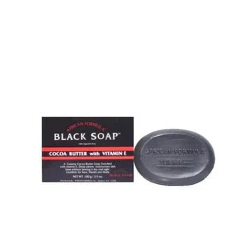 African Formula Black Soap Cocoa Butter With Vitamin E 3.5 oz / 100g - OUMY