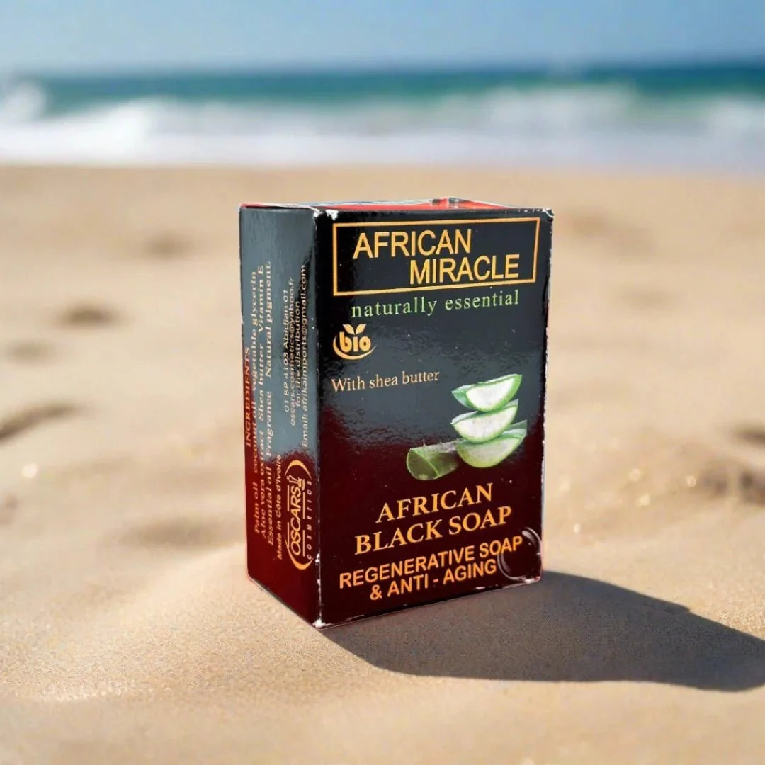 African Miracle Natural Shea Butter Black Soap 200g - OUMY