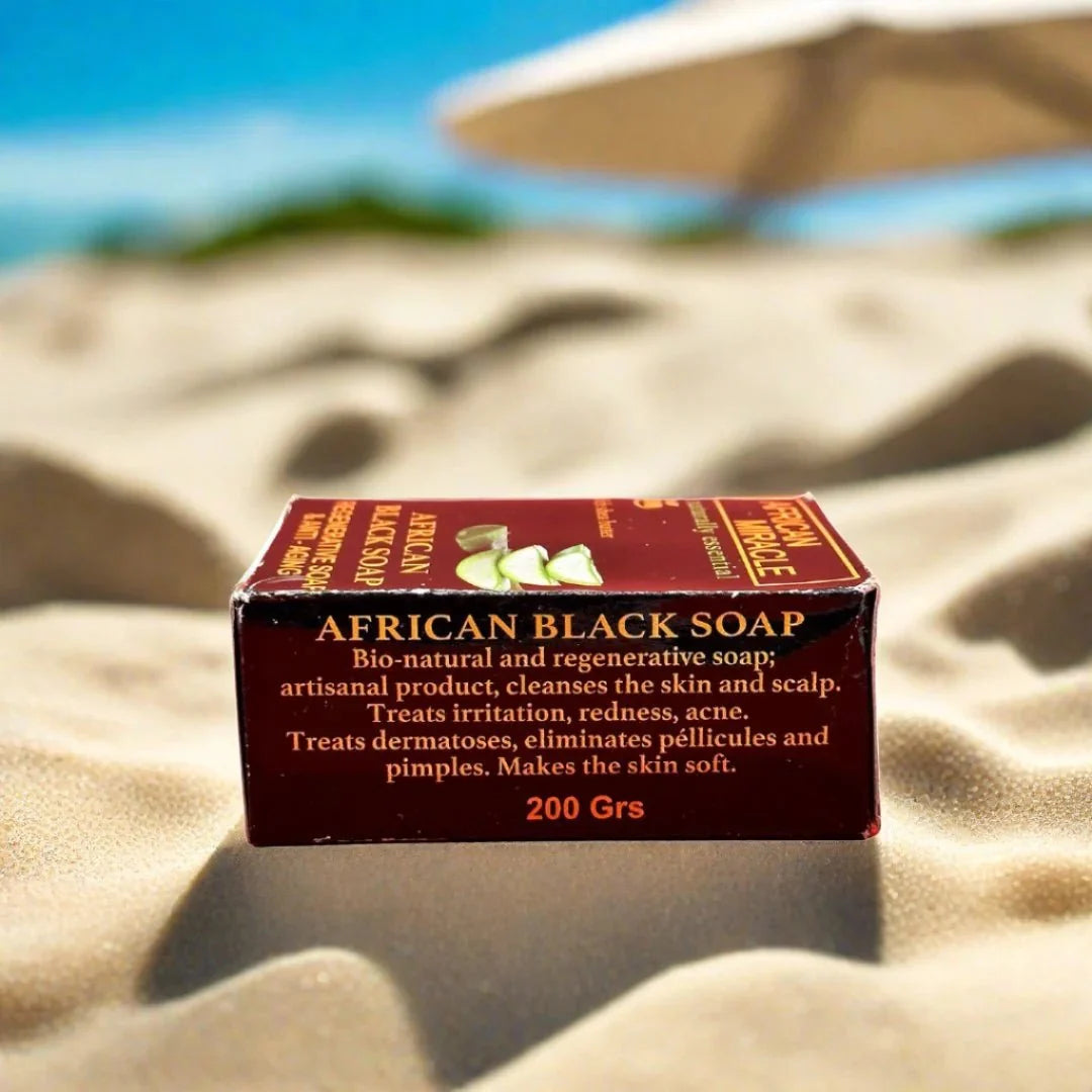 African Miracle Natural Shea Butter Black Soap 200g - OUMY