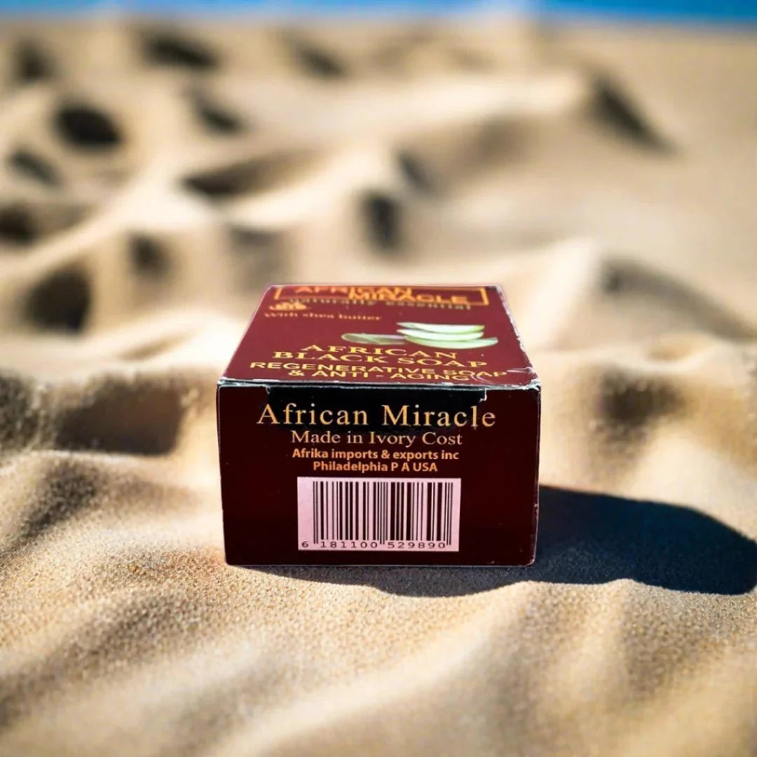 African Miracle Natural Shea Butter Black Soap 200g - OUMY