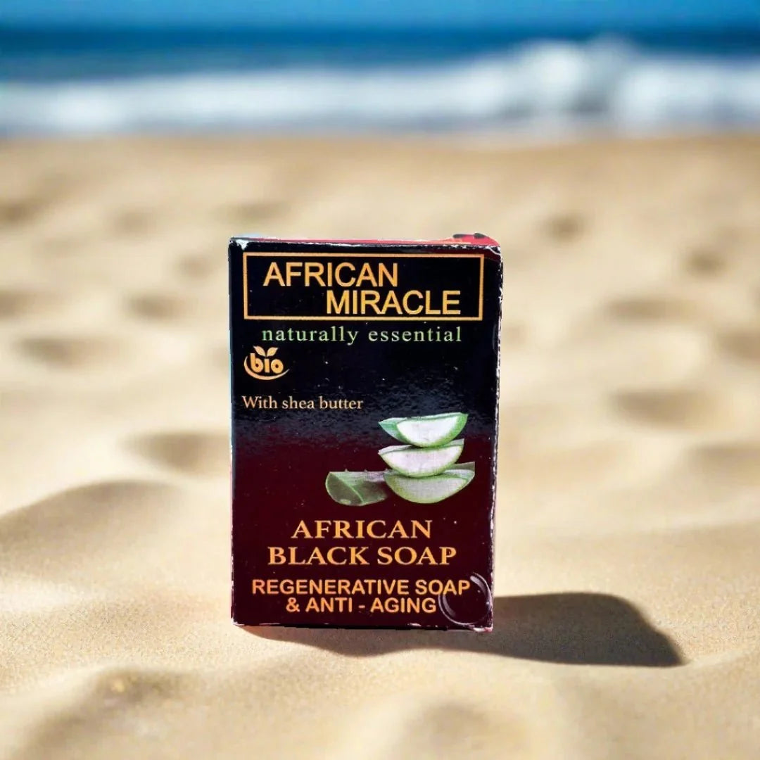 African Miracle Natural Shea Butter Black Soap 200g - OUMY