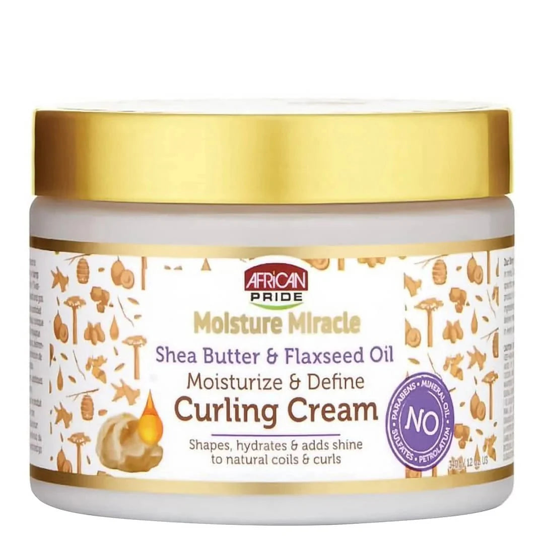 African Pride Moisture Miracle Shea Butter & Flaxseed Oil Curling Cream 12 oz - OUMY