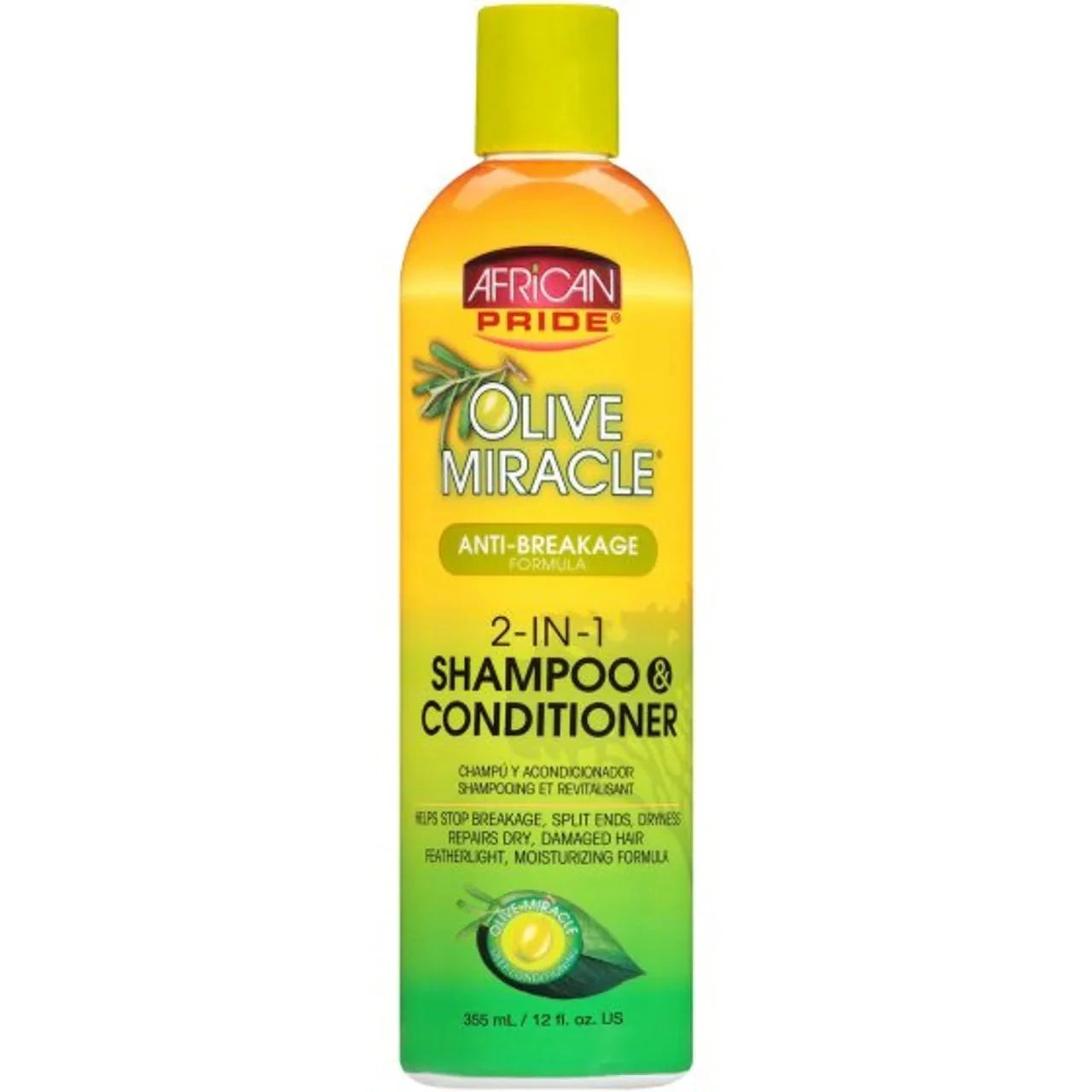 African Pride Olive Miracle 2 In 1 Shampoo & Conditioner 12 oz - OUMY