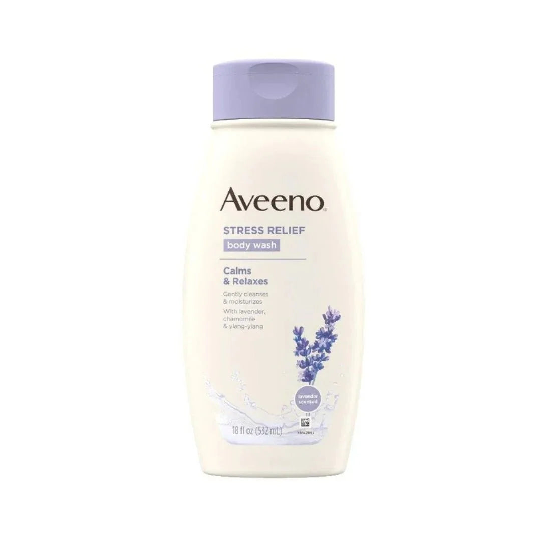 Aveeno Stress Relief Body Wash Lavender Scented 18oz - OUMY