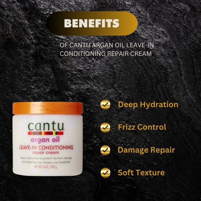 Cantu Argan Leave-In Conditioning Cream 16oz | 453g - OUMY