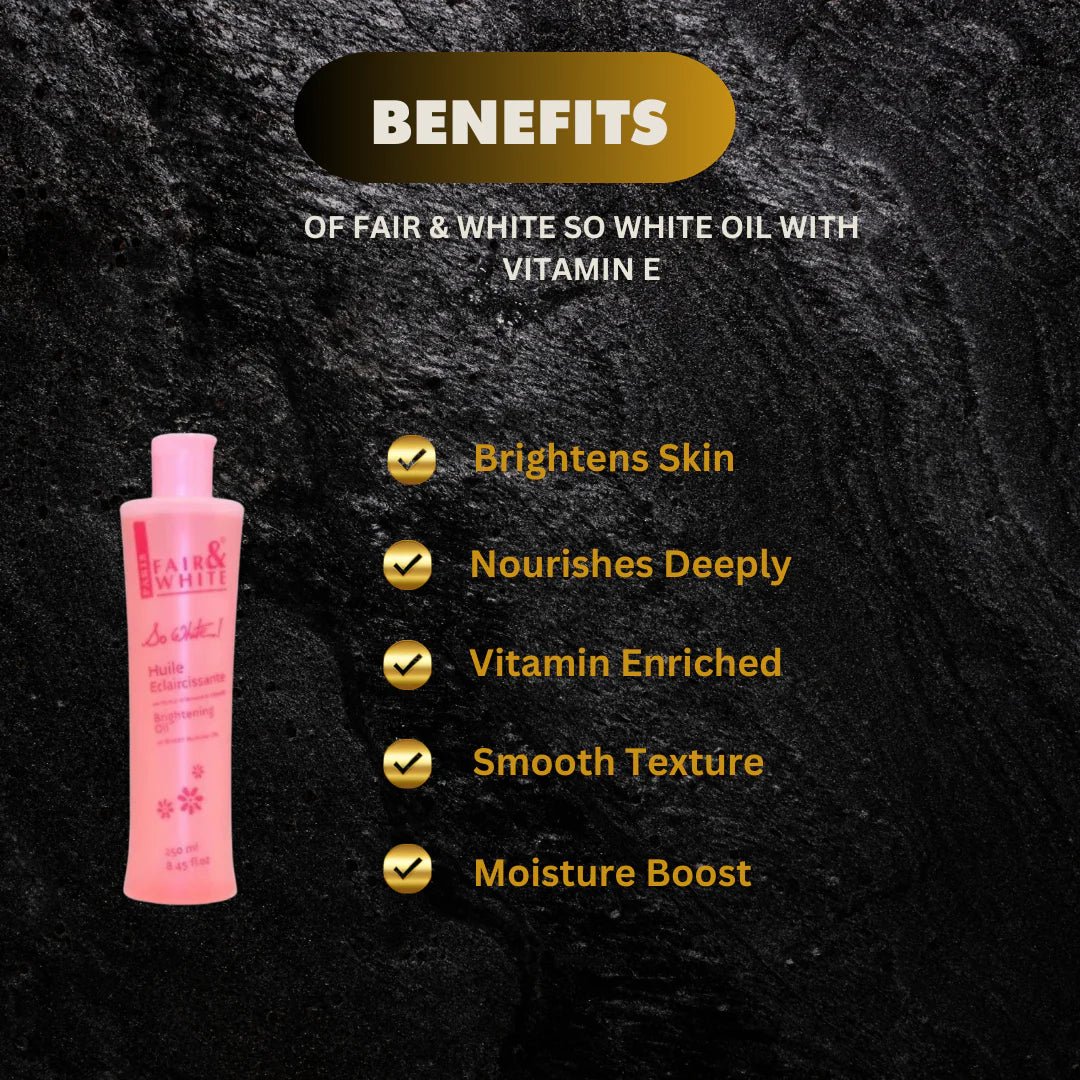 Fair & White So White Body Oil with Sweet Almond & Vitamin E 8.45 oz - OUMY