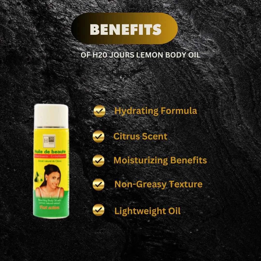 H20 Jours Lemon Body Oil with Vitamin E 125 ml - OUMY