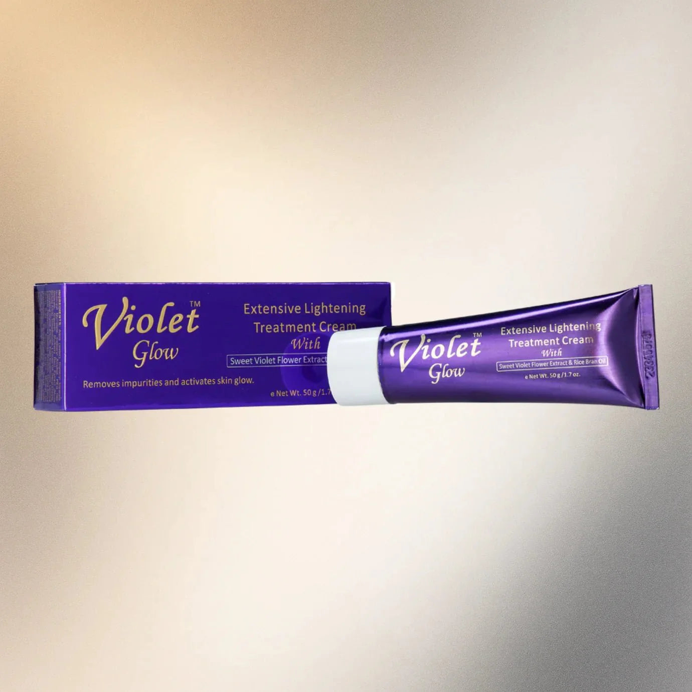 Violet Glow Extensive Cream with Sweet Violet Extract & Rice Bran Oil 1.7 oz - OUMY